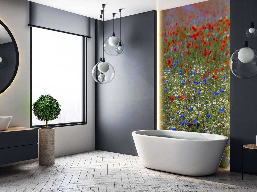 Feld voller Mohnblumen