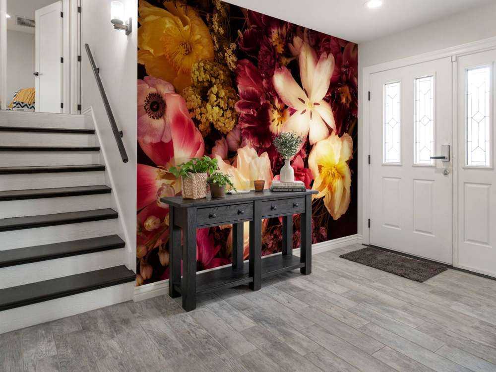 Schöne und bunte Blumenkranz