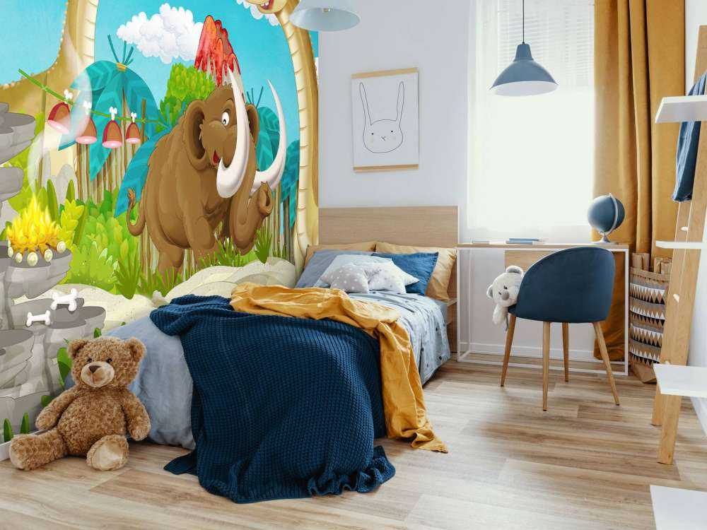 Dinosaurier und ein Mammut