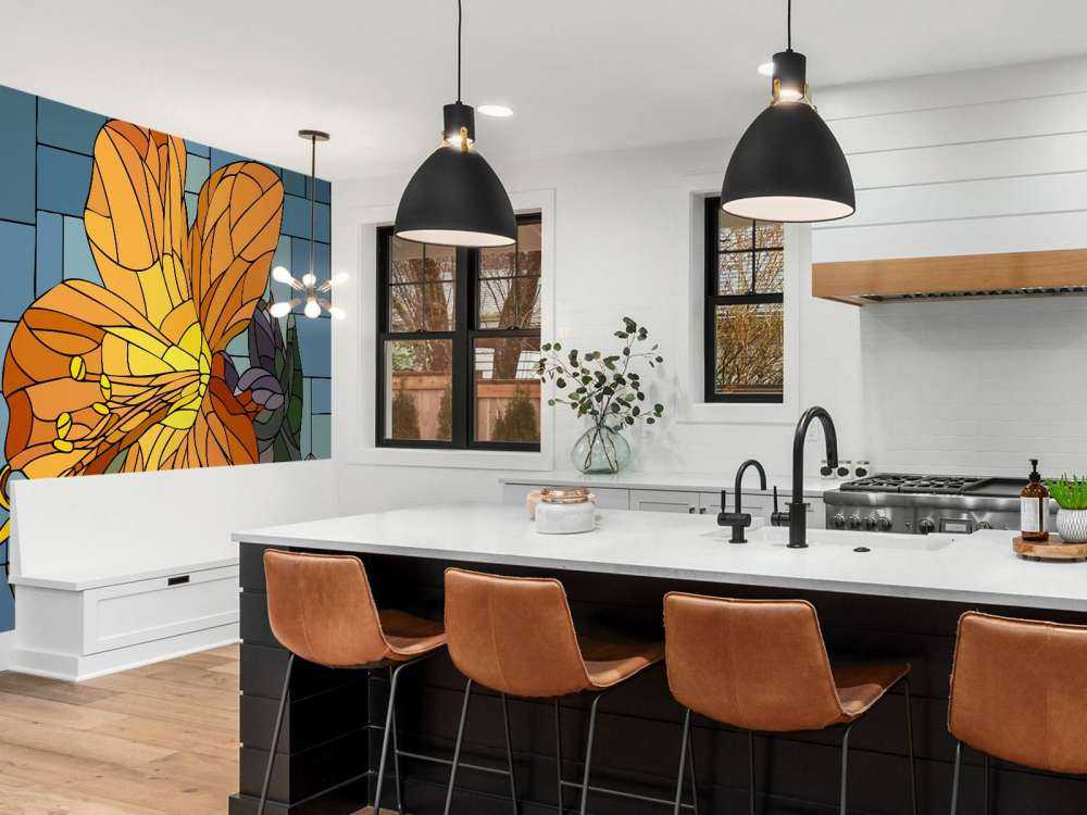 Bunte orangefarbene Blume