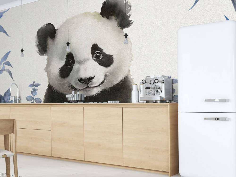 Kleiner Panda im Dschungel blau