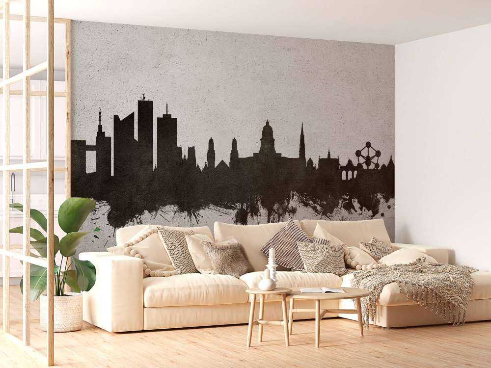 Aquarell-Skyline, Brüssel