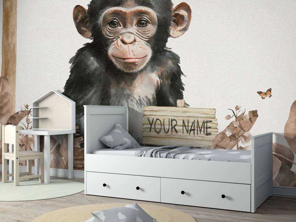 Baby Schimpanse im Dschungel taupe