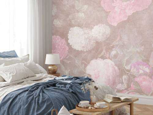 Barockblumen-Stillleben - vintage pastell