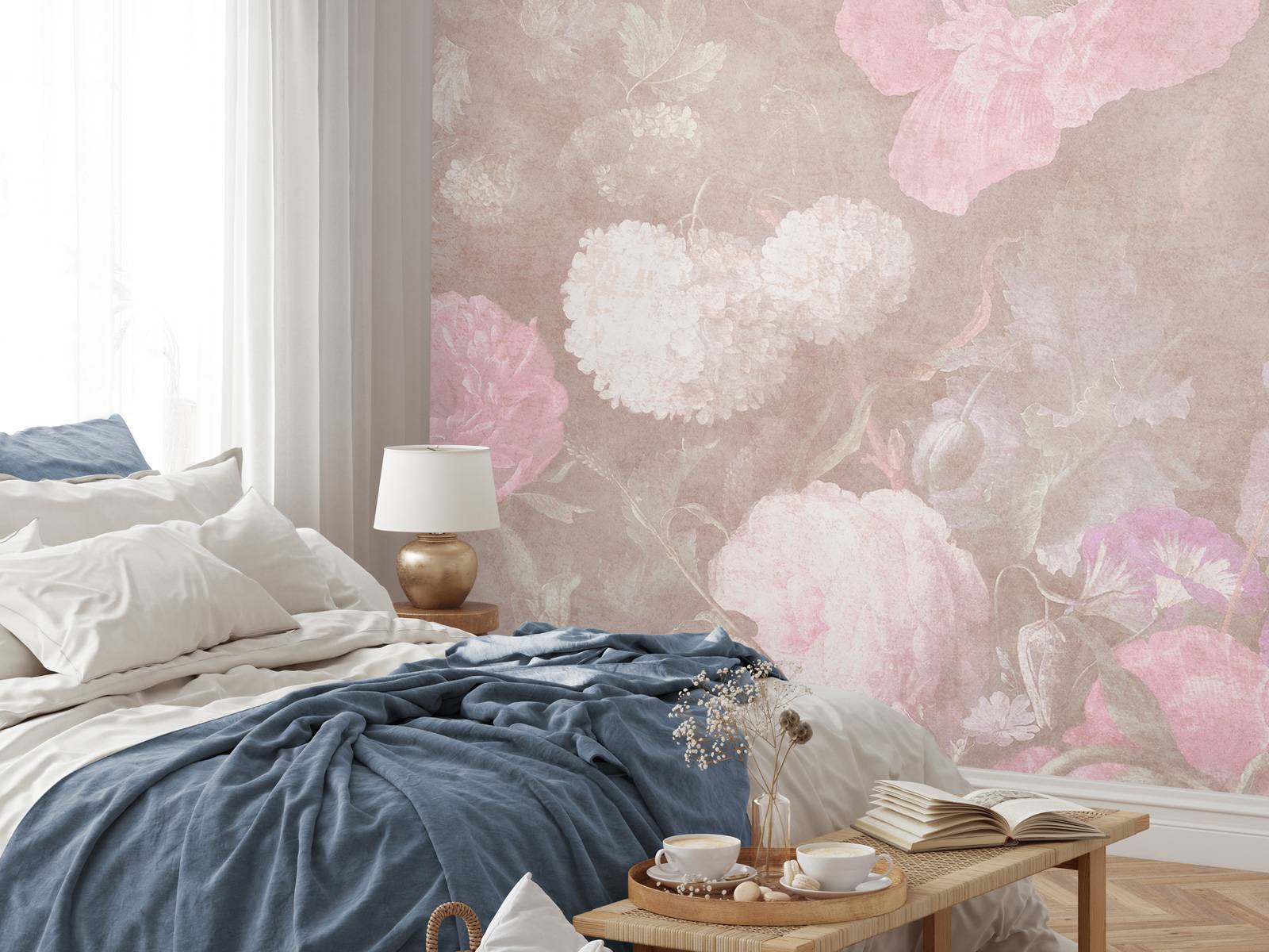 Barockblumen-Stillleben - vintage pastell