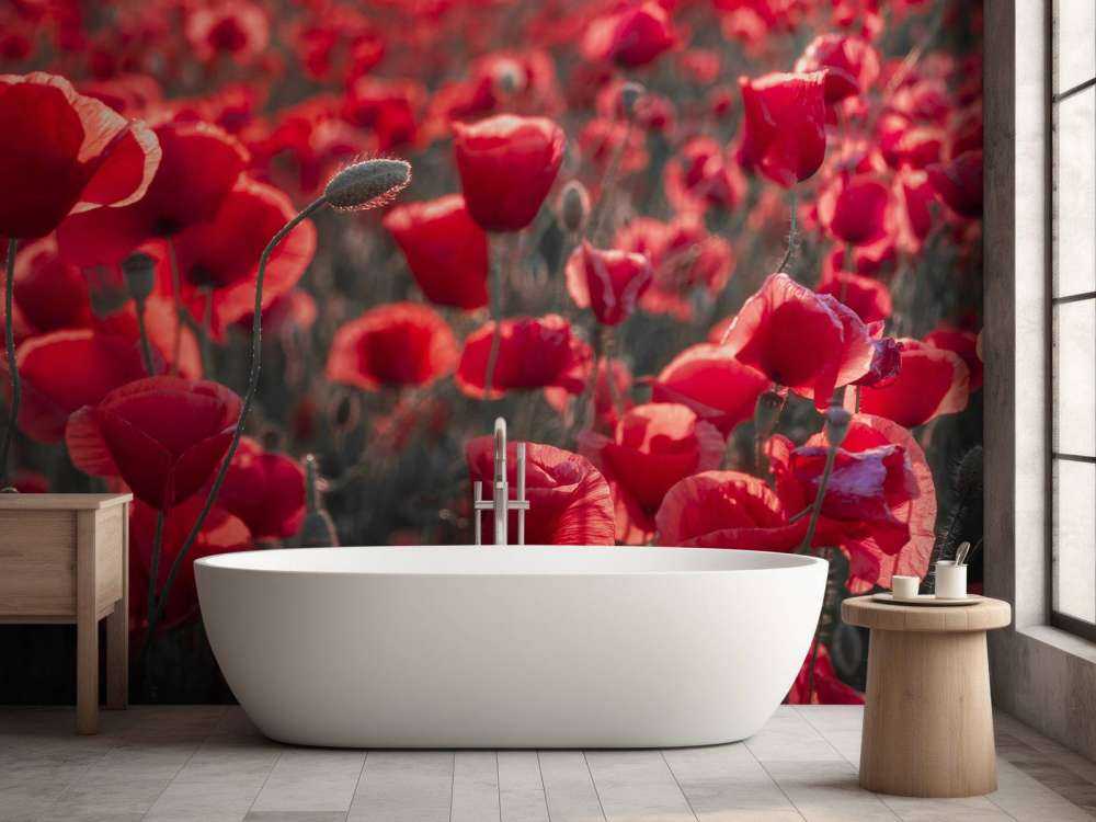 Mohnblumen im dunklen Stil