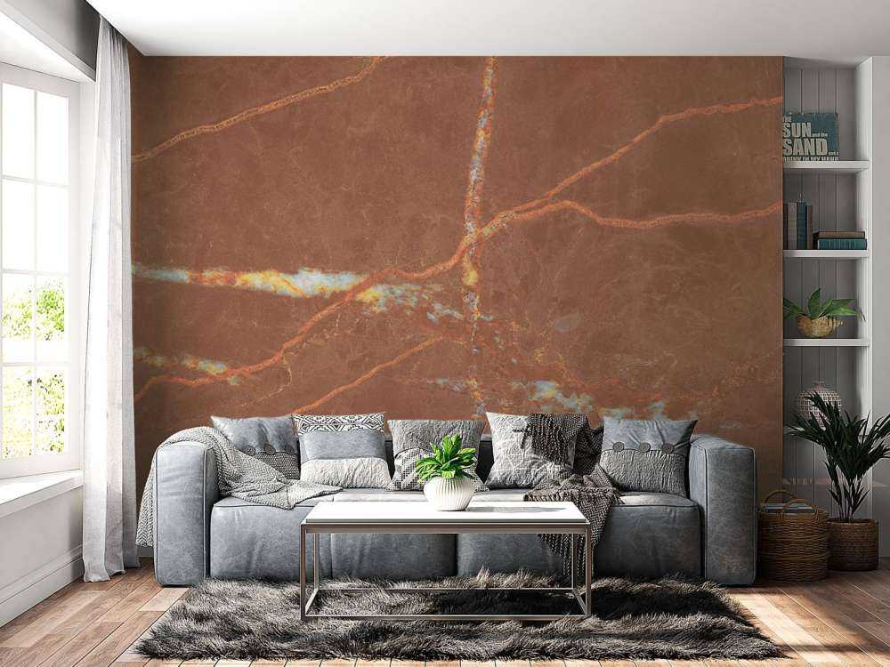 Terrakotta Marmor mit Linien