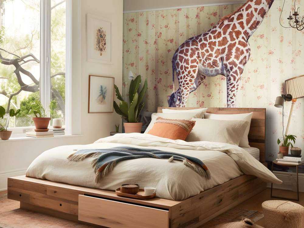 Giraffe im Wohnzimmer