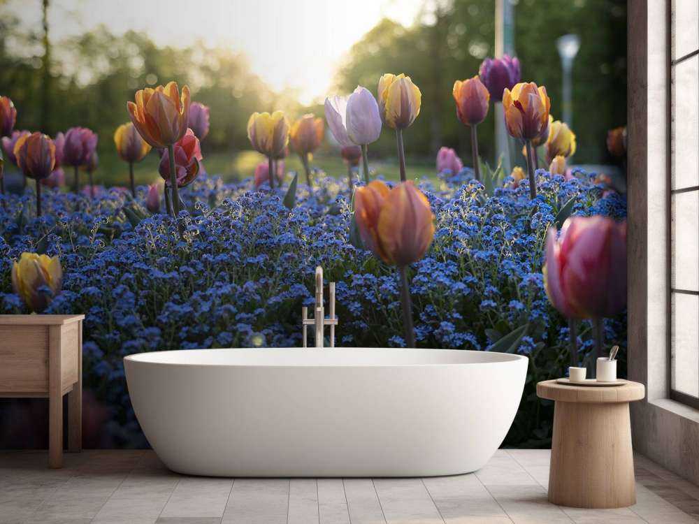 Heiteres Tulpenfeld