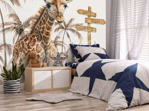 Baby-Giraffe im Dschungel taupe