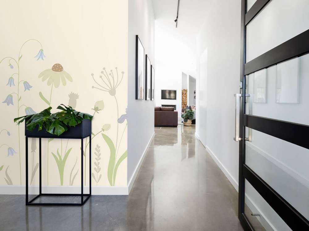 Blumenfeld hoch Sand, altrosa, grün und flieder