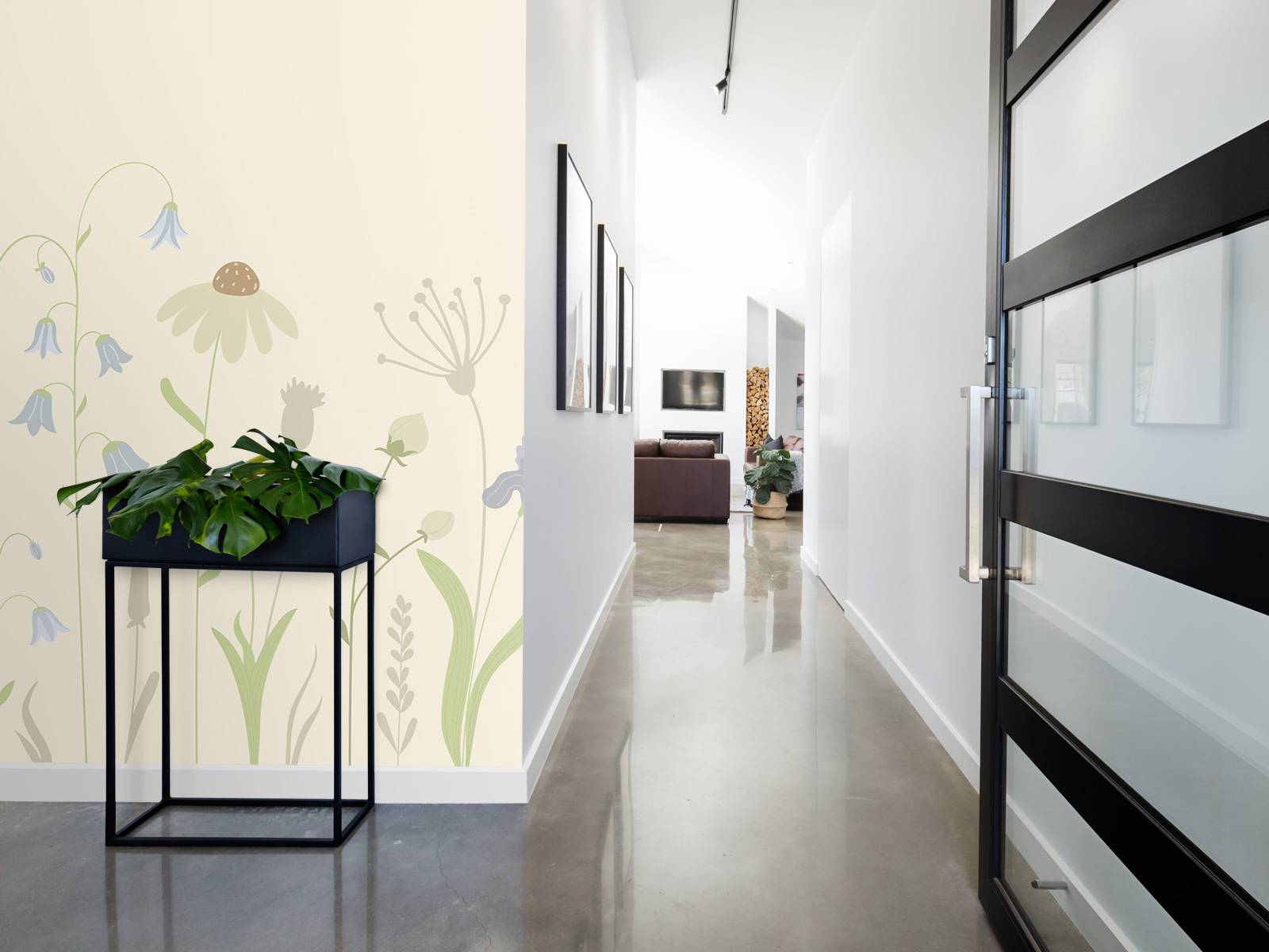 Blumenfeld hoch Sand, altrosa, grün und flieder