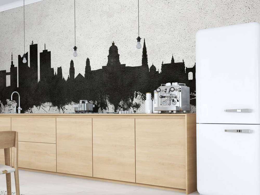 Aquarell-Skyline, Brüssel