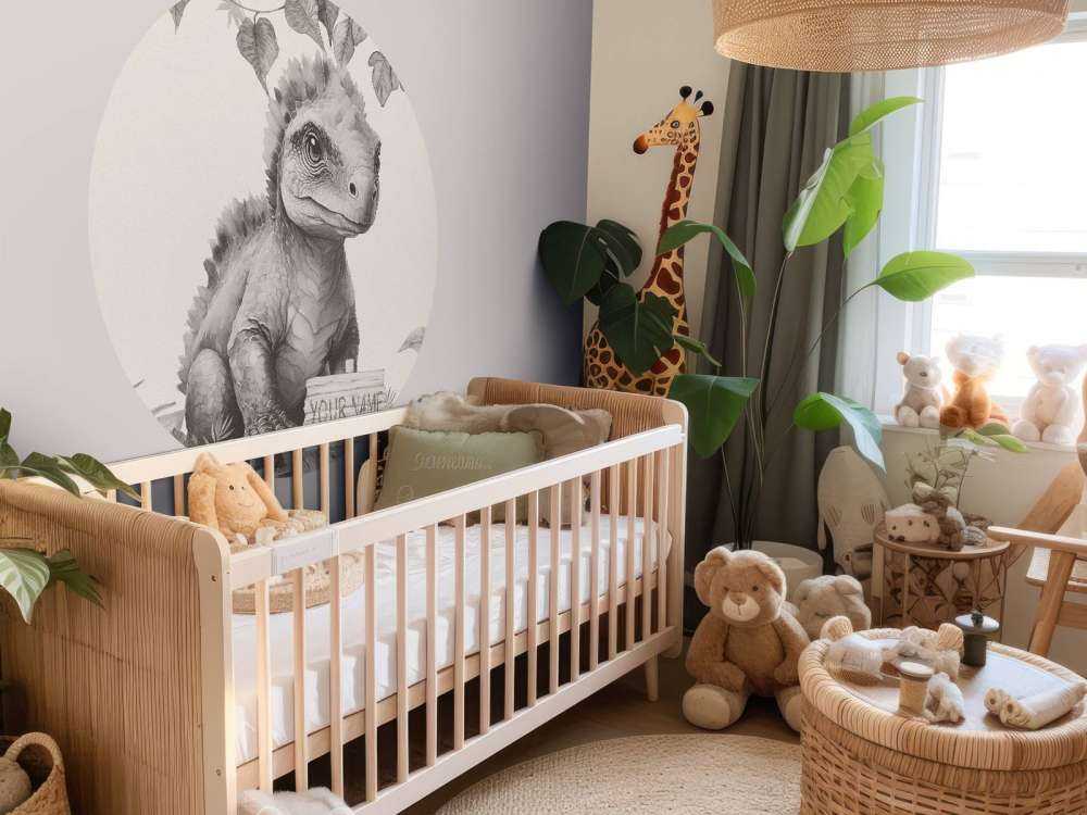 Baby-Ankylosaurus im beigefarbenen Dschungel