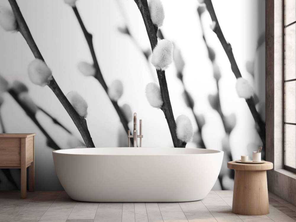 Waldweide in Schwarz und Weiß