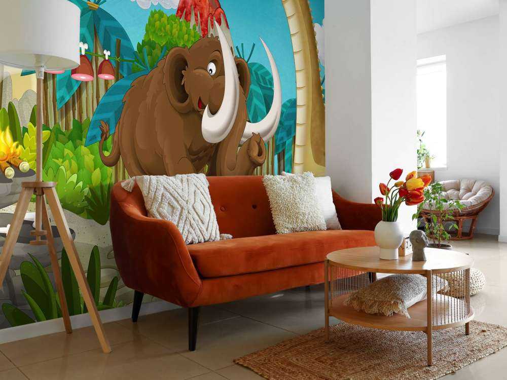 Dinosaurier und ein Mammut