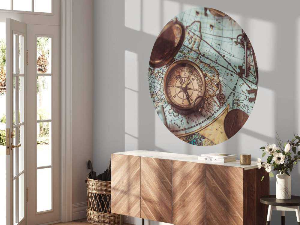 Weltkarte mit Kompass