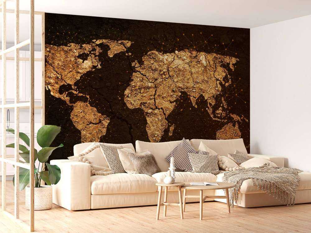 Weltkarte Gold