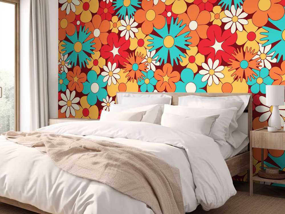 Fröhliche Retro Blumen