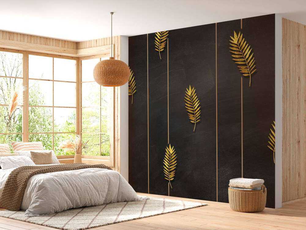 Goldene tropische Blätter