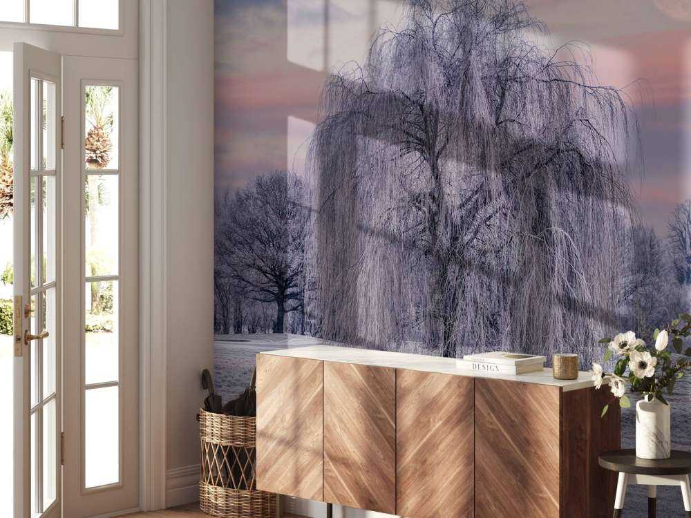 Mit Frost bedeckter Baum