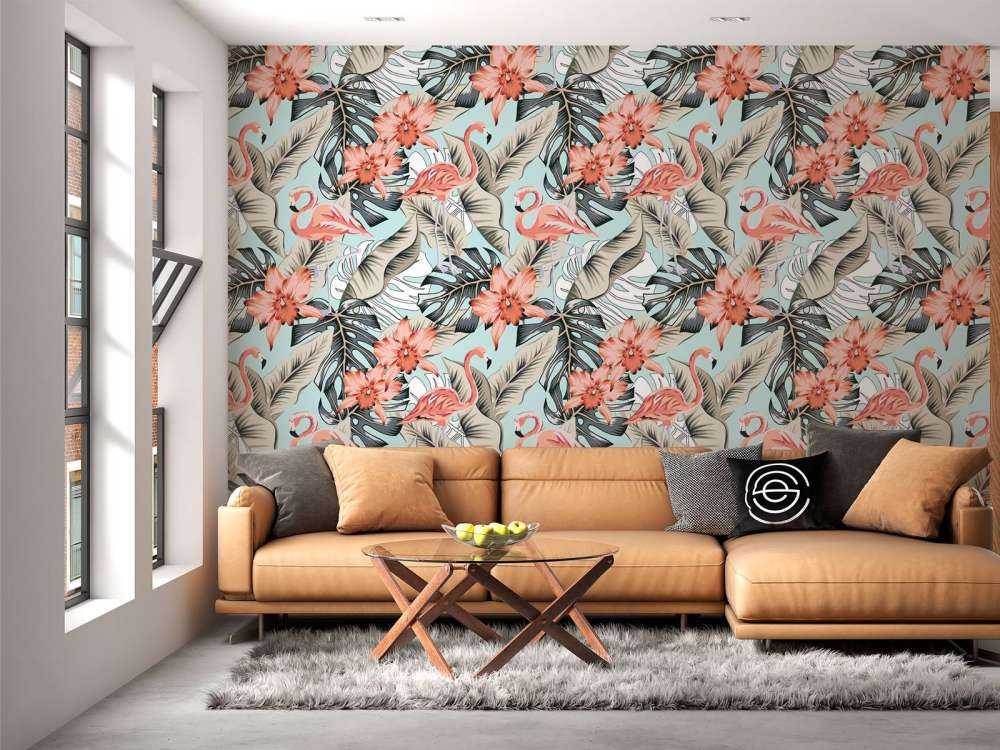 Tropischer rosa Flamingo