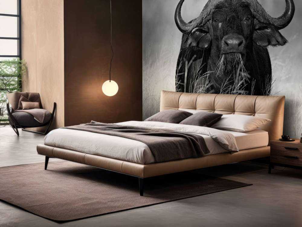 Büffel in Schwarz und Weiß