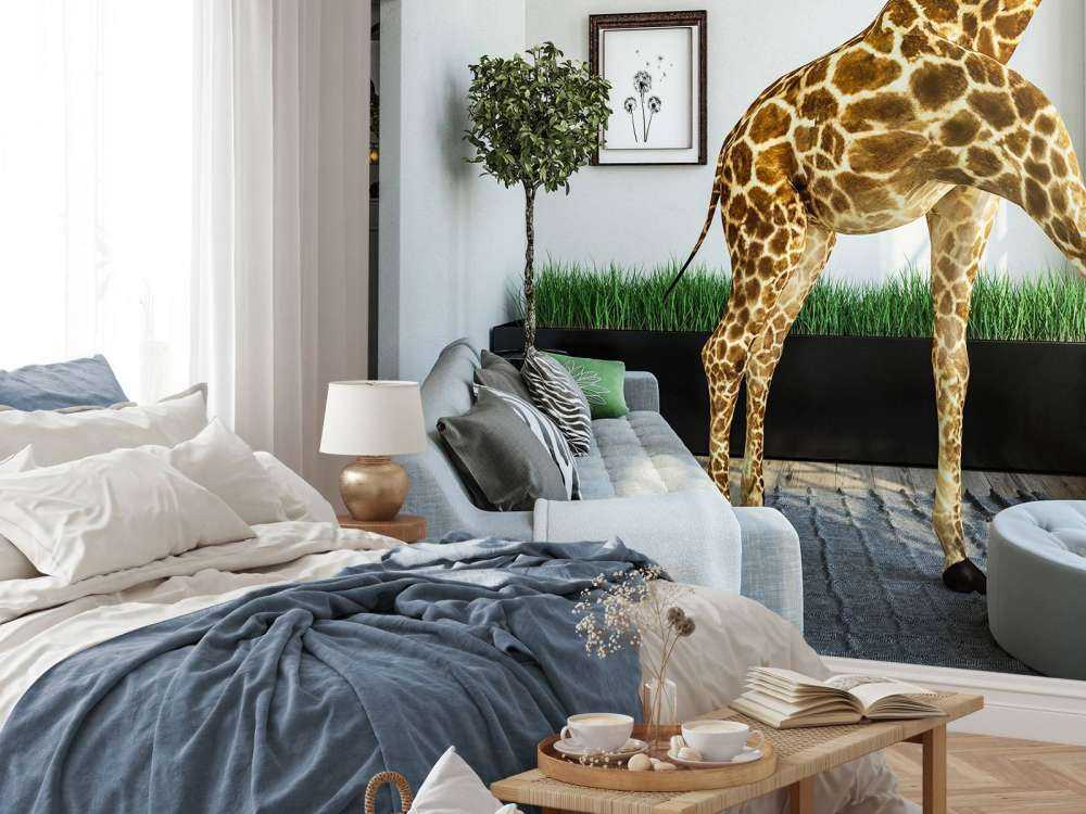 Guckende Giraffe