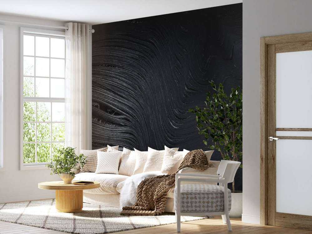 Altes Palmenblatt in Schwarz und Weiß